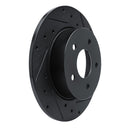 R1 19-25 Nissan Kicks Rear Right Drilled & Slotted Black Brake Rotor