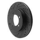 R1 93-99 Dodge STEALTH Rear Left Drilled & Slotted Black Brake Rotor
