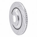 R1 04-18 Audi A8 Rear Left Drilled & Slotted Silver Brake Rotor
