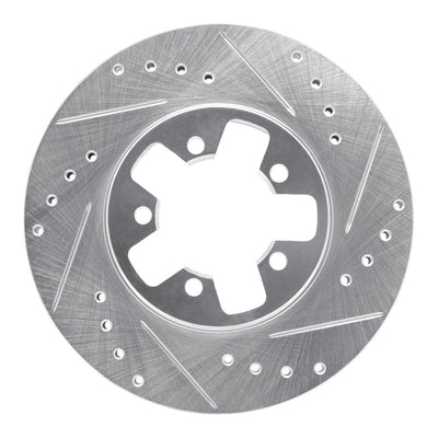 R1 84-89 Nissan 300ZX Front Right Drilled & Slotted Silver Brake Rotor