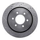 R1 12-20 Ford F-150 4WD Rear Left Drilled & Slotted Silver Brake Rotor