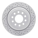 R1 03-11 Lincoln Town Car Rear Right Drilled & Slotted Geo-Carbon Rotor
