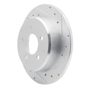 R1 97-07 Chrysler Town & Country Rear Right Drilled & Slotted Silver Brake Rotor