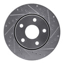 R1 07-18 Jeep Wrangler Front Right Drilled & Slotted Silver Brake Rotor