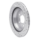 R1 94-04 Ford Mustang Rear Left Drilled & Slotted Silver Brake Rotor