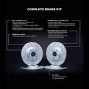 R1 03-07 Honda Accord Front & Rear Drilled & Slotted Carbon Coated Brake Rotor Set