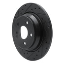 R1 07-13 Mercedes-Benz S550 Rear Left Drilled & Slotted Black Brake Rotor