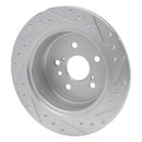 R1 08-13 Toyota Highlander Rear Drilled & Slotted Silver Brake Rotor Set