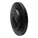 R1 12-24 Dodge Durango Rear Drilled & Slotted Black Brake Rotor Set
