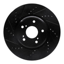 R1 17-20 Honda Civic Front & Rear Drilled & Slotted Black Brake Rotor Set