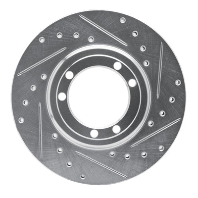 R1 92-04 Hummer H1 Rear Right Front Right Drilled & Slotted Silver Brake Rotor