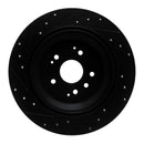 R1 14-16 Acura MDX Rear Right Drilled & Slotted Black Brake Rotor