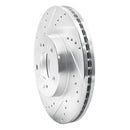 R1 97-01 Infiniti Q45 Front Left Drilled & Slotted Silver Brake Rotor
