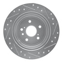 R1 08-13 Toyota Highlander Rear Left Drilled & Slotted Silver Brake Rotor