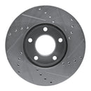 R1 04-13 Mazda 3 Front Left Drilled & Slotted Silver Brake Rotor