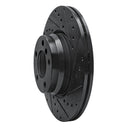 R1 12-18 BMW 428I Front Right Drilled & Slotted Black Brake Rotor