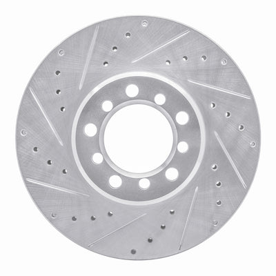 R1 85-91 Mercedes-Benz 300SD Front Left Drilled & Slotted Silver Brake Rotor