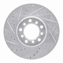 R1 85-91 Mercedes-Benz 300SD Front Left Drilled & Slotted Silver Brake Rotor