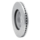 R1 15-20 Ford Edge Front Right Drilled & Slotted Silver Brake Rotor