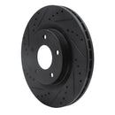 R1 07-25 Chrysler 200 Front Left Drilled & Slotted Black Brake Rotor