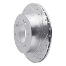 R1 07-09 Kia SORENTO Rear Right Drilled & Slotted Silver Brake Rotor