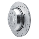 R1 20-25 Jeep Wrangler Rear Left Drilled & Slotted Silver Brake Rotor