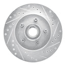 R1 1987-1990 Dodge Dakota RWD Front Right Drilled & Slotted Silver Brake Rotor