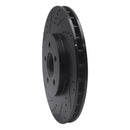 R1 94-04 Ford Mustang Front Left Drilled & Slotted Black Brake Rotor