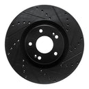 R1 2021-2025 Hyundai Santa Cruz Front Right Drilled & Slotted Black Brake Rotor