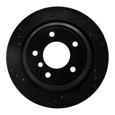 R1 96-03 BMW 525I (USA/Canada) Rear Left Drilled & Slotted Black Brake Rotor