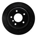 R1 96-03 BMW 525I (USA/Canada) Rear Left Drilled & Slotted Black Brake Rotor