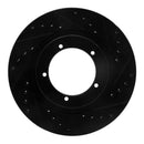 R1 86-86 Porsche 944 Turbo Front Right Drilled & Slotted Black Brake Rotor