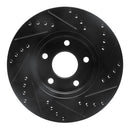 R1 07-10 Chevrolet Cobalt Front Left Drilled & Slotted Black Brake Rotor