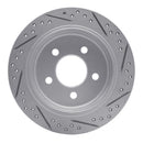 R1 93-98 Jeep Grand Cherokee Rear Right Drilled & Slotted Geo-Carbon Rotor