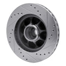 R1 93-93 Ford Mustang Front Left Drilled & Slotted Silver Brake Rotor