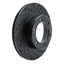R1 1986-1995 Toyota 4Runner Front Right Drilled & Slotted Black Brake Rotor