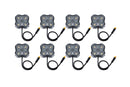 Diode Dynamics Stage Series SXS Rock Light Installer Kit - RGBW M8 w/Controller (8-pack)