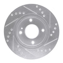 R1 11-19 Ford Fiesta Front Drilled & Slotted Silver Brake Rotor Set