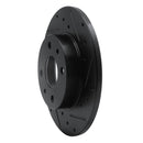 R1 12-19 Fiat 500 Front & Rear Drilled & Slotted Black Brake Rotor Set