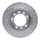 R1 83-89 Chrysler Conquest Rear Right Drilled & Slotted Silver Brake Rotor
