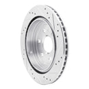 R1 10-16 Cadillac SRX Rear Left Drilled & Slotted Silver Brake Rotor
