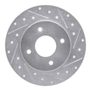 R1 04-06 Nissan Sentra Rear Right Drilled & Slotted Silver Brake Rotor