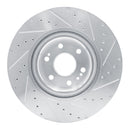 R1 21-25 Cadillac Escalade ESV Front Left Drilled & Slotted Silver Brake Rotor