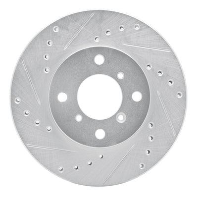 R1 99-07 Suzuki Aerio Front Left Drilled & Slotted Silver Brake Rotor
