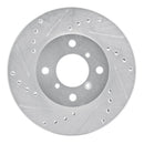 R1 99-07 Suzuki Aerio Front Left Drilled & Slotted Silver Brake Rotor
