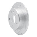 R1 89-91 Mazda RX-7 Rear Left Drilled & Slotted Silver Brake Rotor