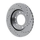 R1 76-89 Toyota Land Cruiser Front Left Drilled & Slotted Silver Brake Rotor