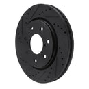 R1 10-14 Ford F-150 4WD Front Left Drilled & Slotted Black Brake Rotor