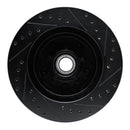 R1 90-90 Cadillac BROUGHAM Front Left Drilled & Slotted Black Brake Rotor