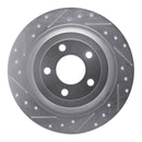 R1 15-23 Ford Mustang Rear Left Drilled & Slotted Silver Brake Rotor